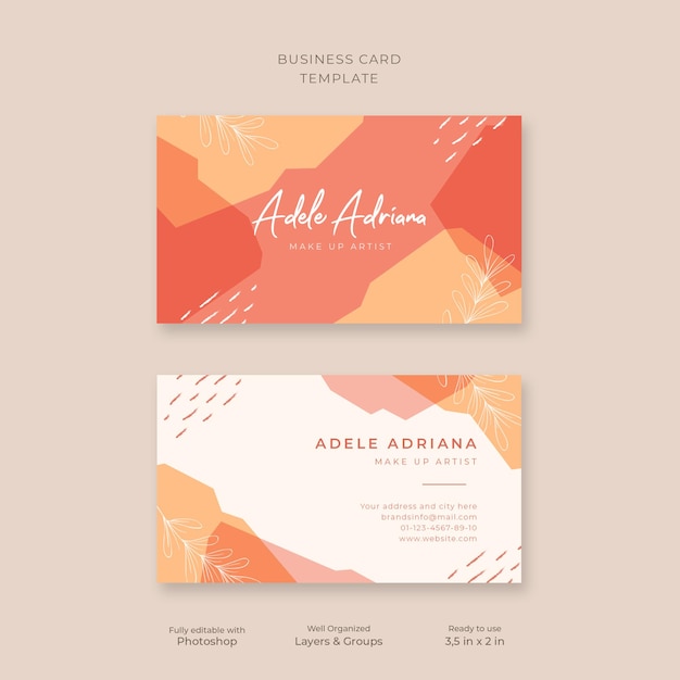 Beautiful abstract painted style business card template