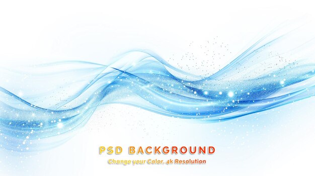 PSD beautiful abstract water wave on white background