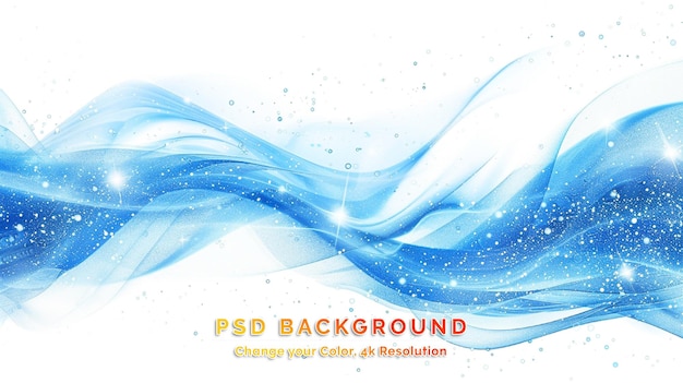 PSD beautiful abstract water wave on white background