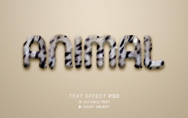 PSD beautiful animal text effect