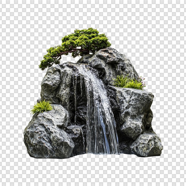 투명 한 배경 에 고립 된 아름다운 애니메이션 폭포