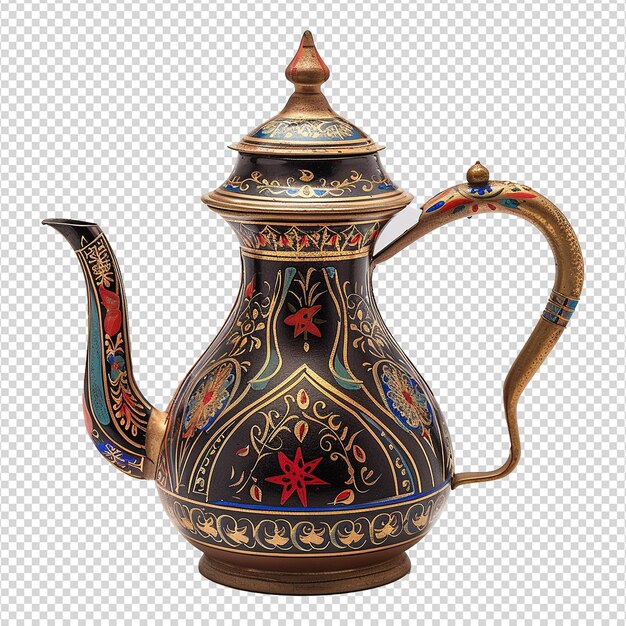 PSD Красивый арабский кофейный горшок изолирован на прозрачном фоне