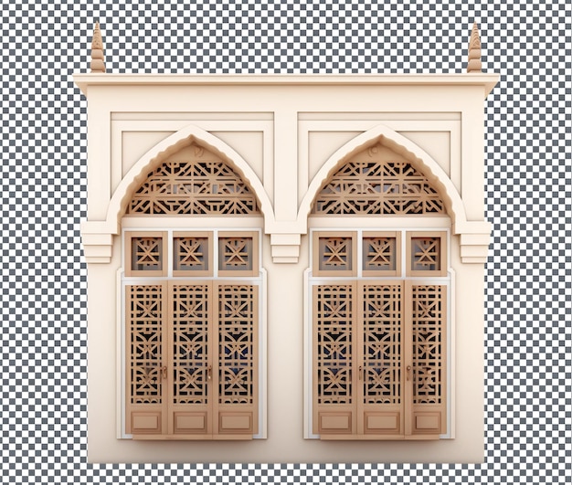 beautiful arabic door isolated on transparent background