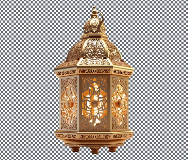 Beautiful arabic style lantern isolated on transparent background