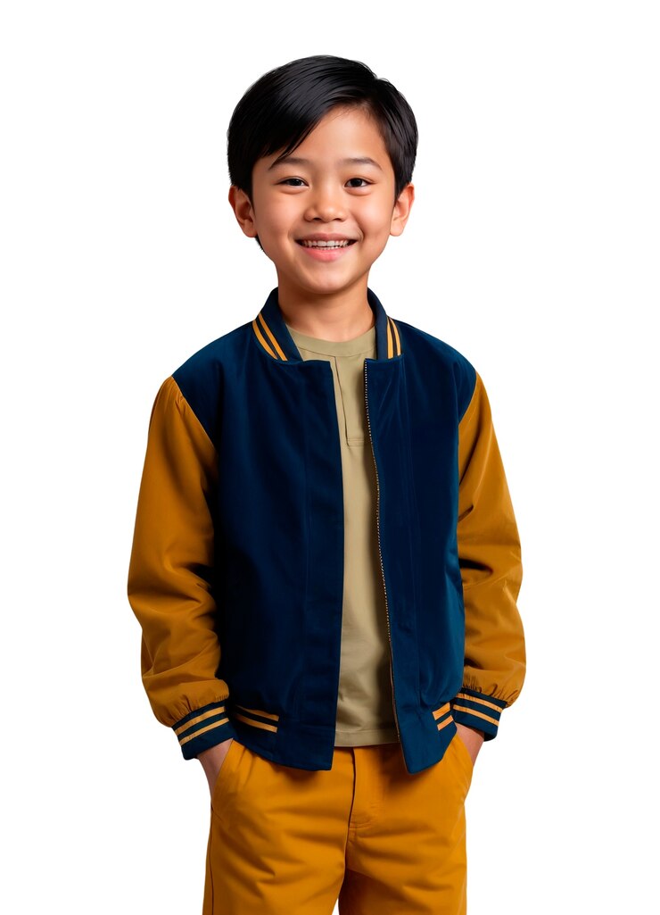 PSD 美しいアジアの子供がポーズをとっている