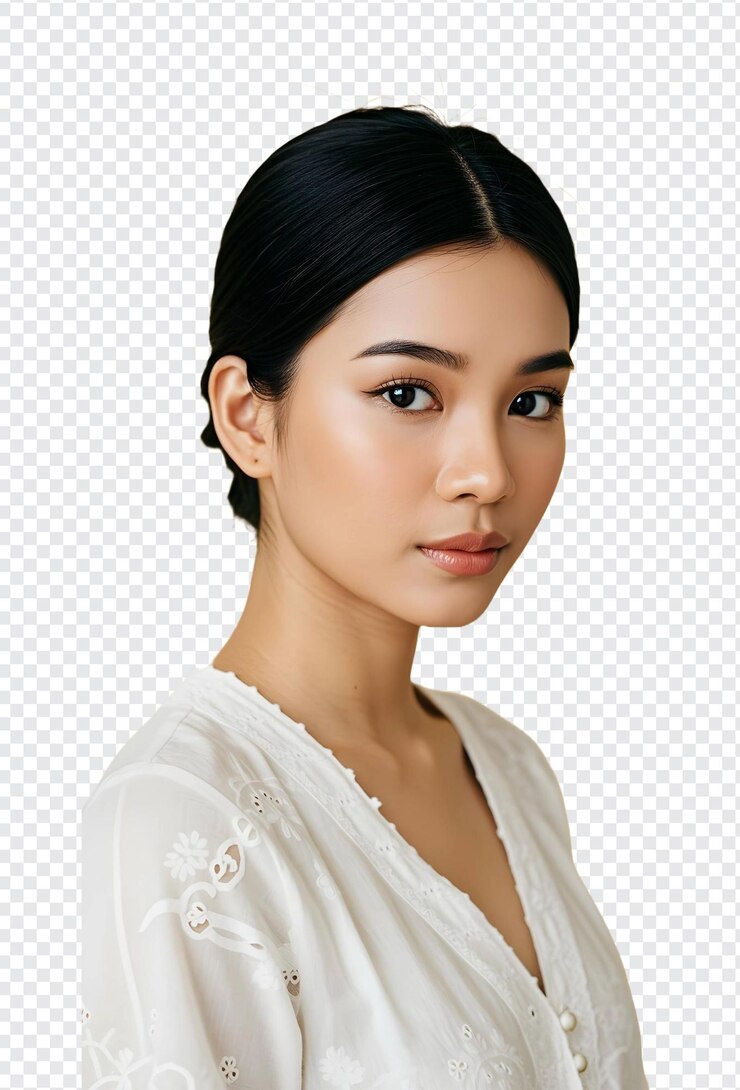 PSD beautiful asian woman portrait