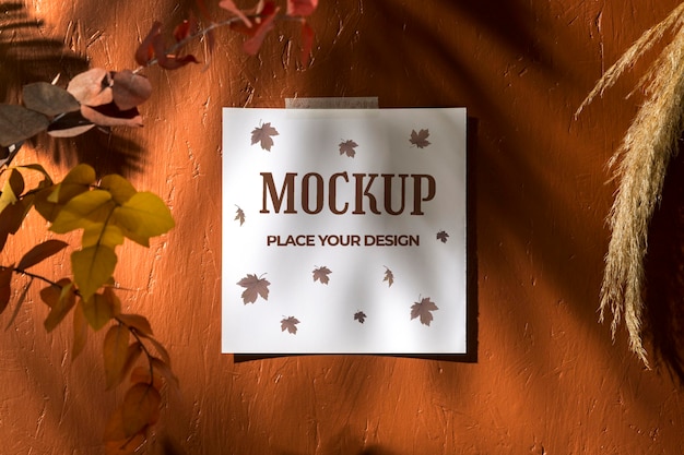 Beautiful autumn moodboard mock-up