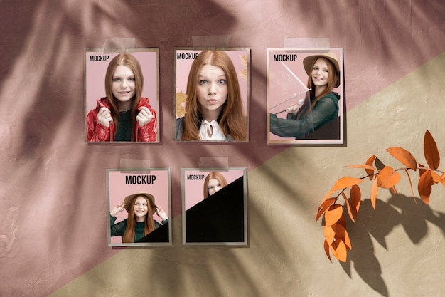 PSD bellissimo mock-up di moodboard autunnale