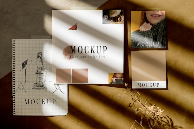 Beautiful autumn moodboard mock-up