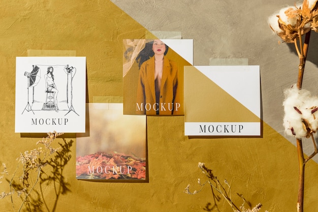 Bellissimo mock-up di moodboard autunnale