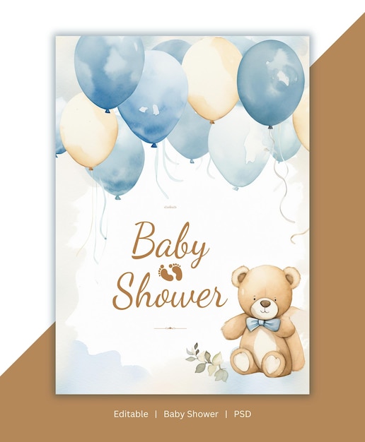 PSD beautiful baby shower template for baby shower celebration