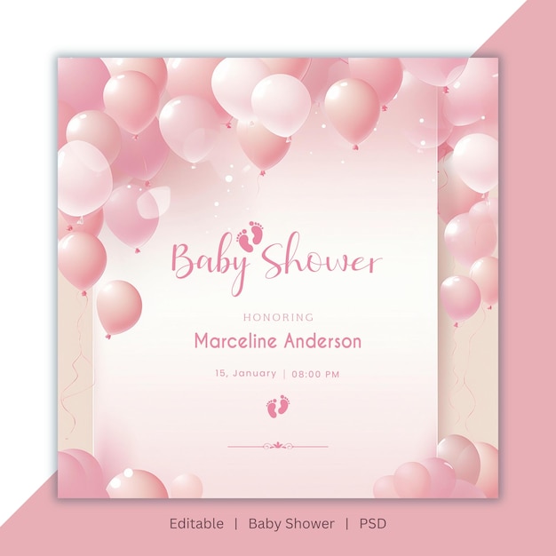 PSD beautiful baby shower template for baby shower celebration