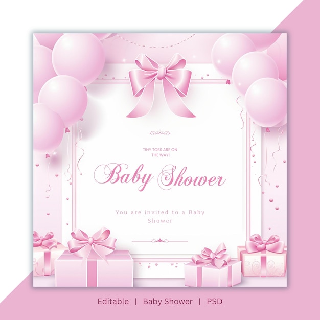 PSD beautiful baby shower template for baby shower celebration