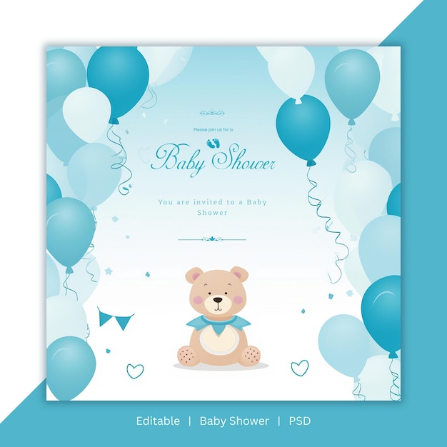 PSD beautiful baby shower template for baby shower celebration