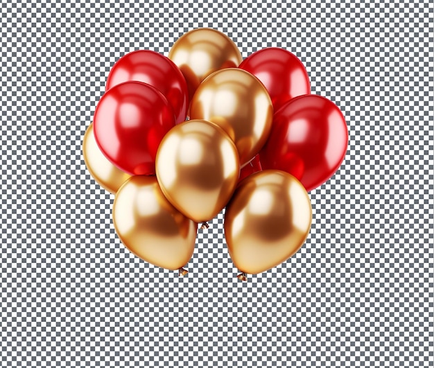 Beautiful balloon bouquet isolated on transparent background