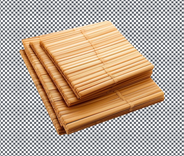 PSD beautiful bamboo place mats isolated on transparent background