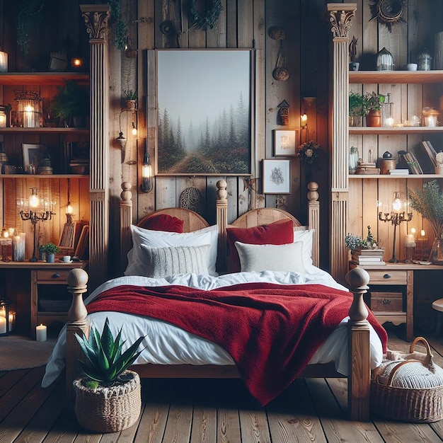 PSD beautiful bedroom interior