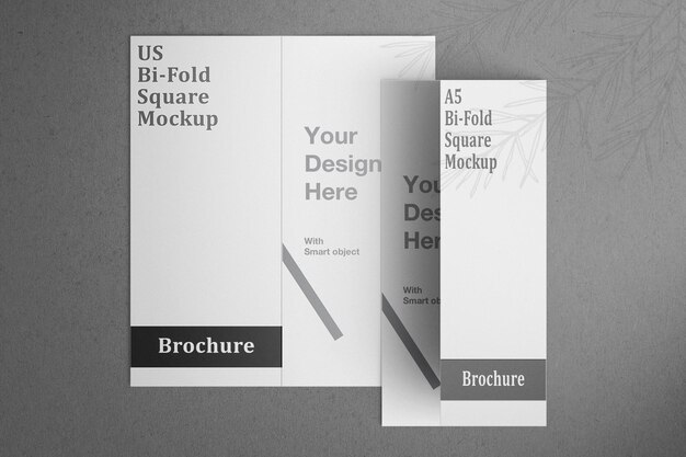 PSD Красивый макет брошюры, сложенный в два сложения