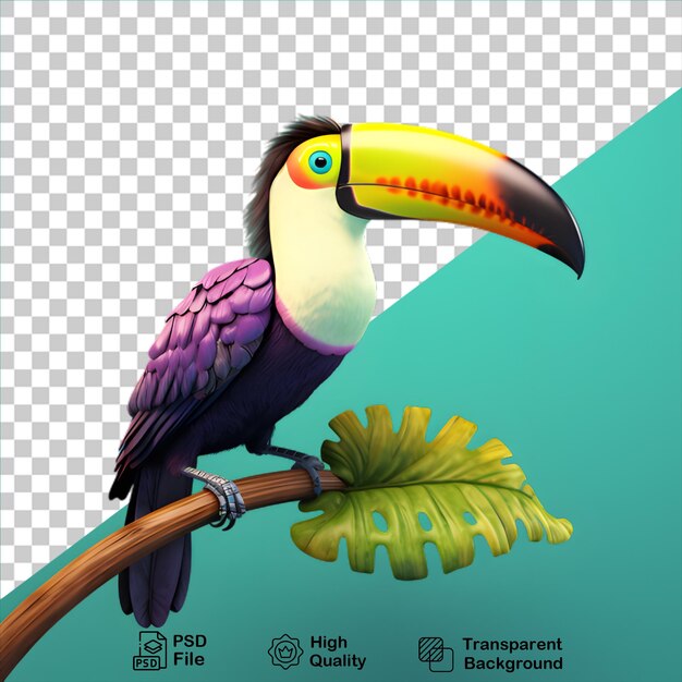 PSD beautiful bird toucan isolated on transparent background include png file