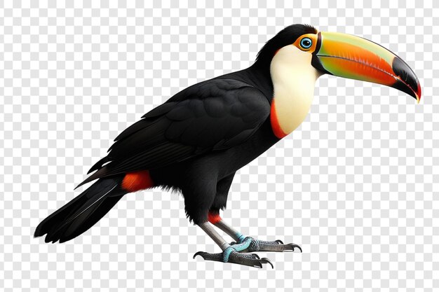 Beautiful bird toucan png isolated on transparent background