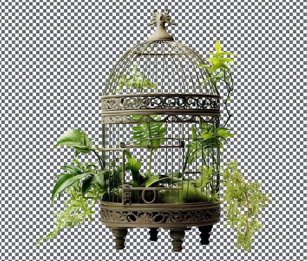 Beautiful birdcage plant isolated on transparent background