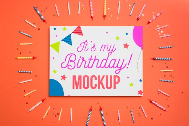 Beautiful birthday concept mock-up