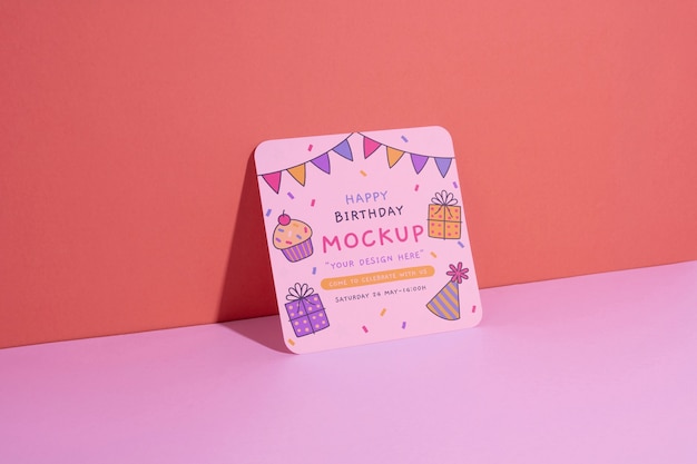 beautiful birthday invitation mockup