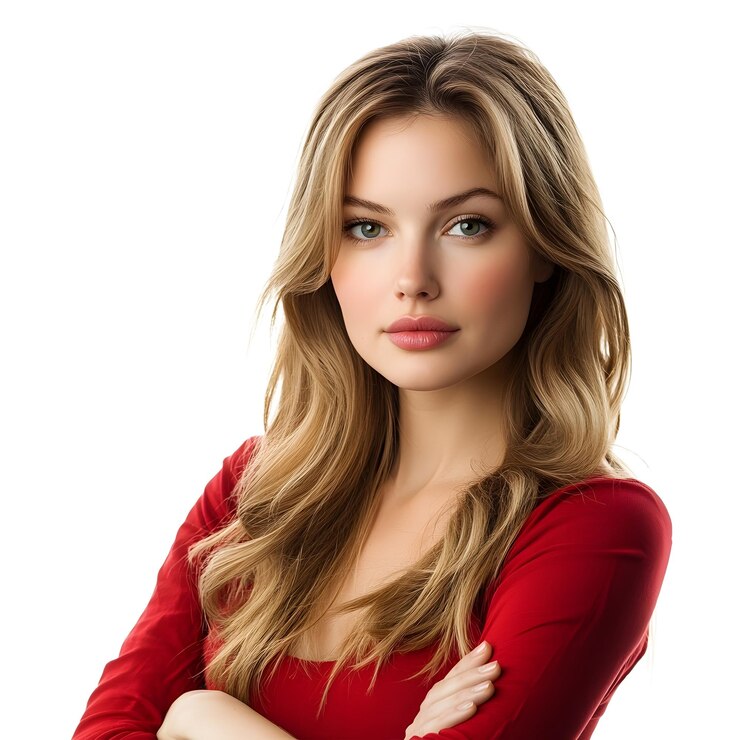 PSD beautiful blonde woman portrait