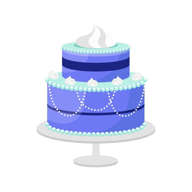 Beautiful blue cake isolated