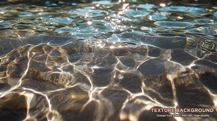 PSD beautiful blue clear water with sunshine