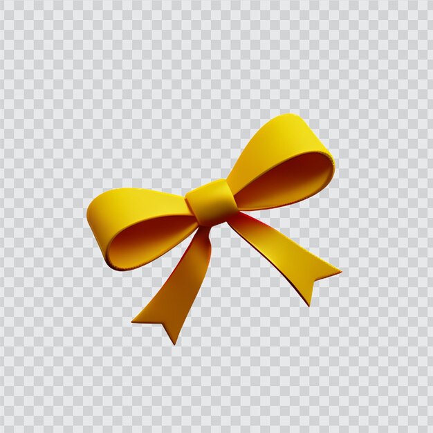 PSD beautiful bow with horizontal ribbon with shadow isolated on transparent background