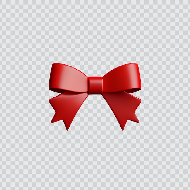 PSD beautiful bow with horizontal ribbon with shadow isolated on transparent background