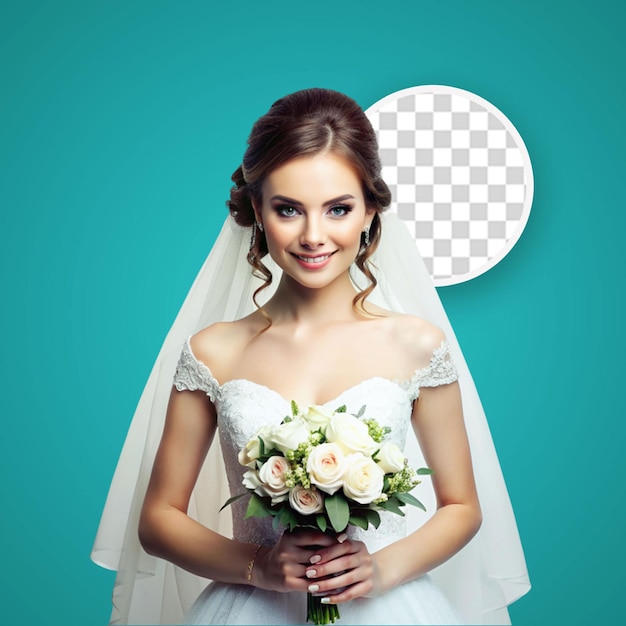 Bella sposa con un bouquet