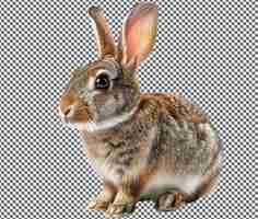 PSD bella coniglietta isolata su uno sfondo trasparente