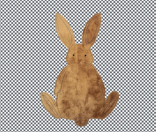 PSD beautiful bunny shaped placemats isolated on transparent background