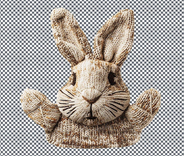 PSD beautiful bunny shaped pot holders isolated on transparent background