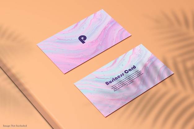 Beautiful business card mockup side view