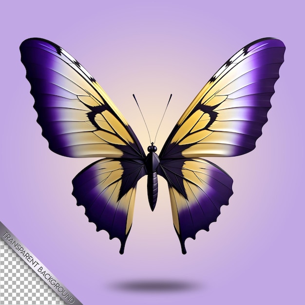 PSD beautiful butterfly transparent background