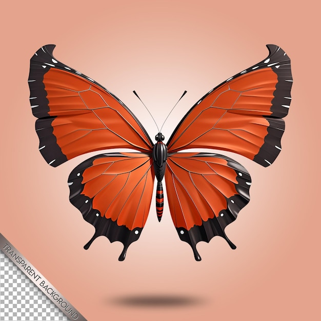 PSD Красивая бабочка на прозрачном фоне
