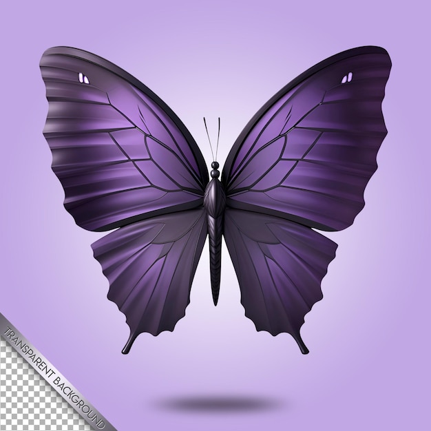 PSD beautiful butterfly transparent background