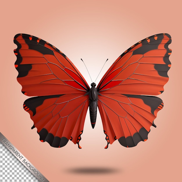 PSD Красивая бабочка на прозрачном фоне