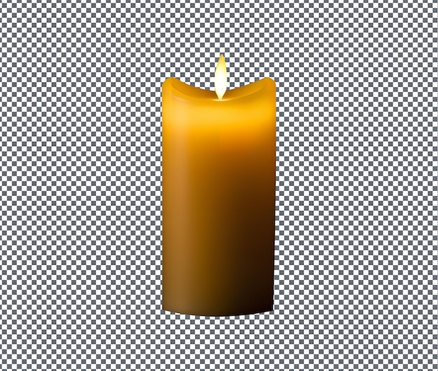 Beautiful candle isolated on transparent background