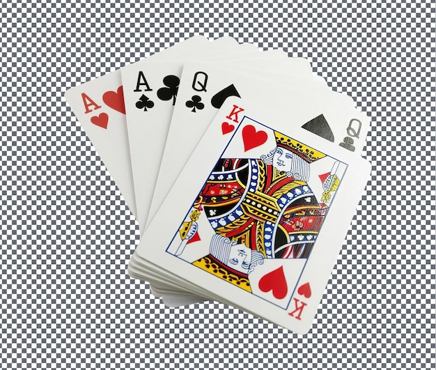 PSD beautiful card game isolated on transparent background