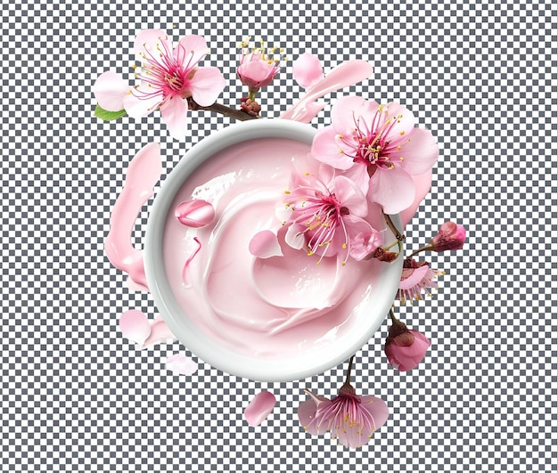 PSD beautiful cherry blossom scented hand cream isolated on transparent background