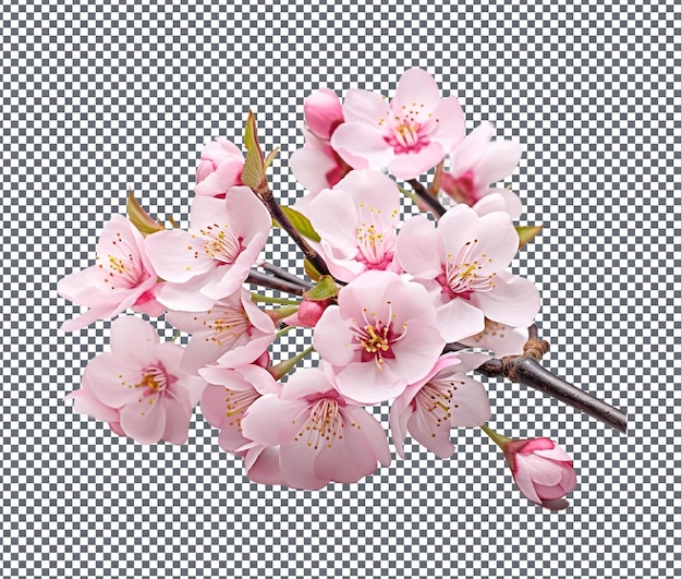 Bellissimi fiori di ciliegio isolati su uno sfondo trasparente