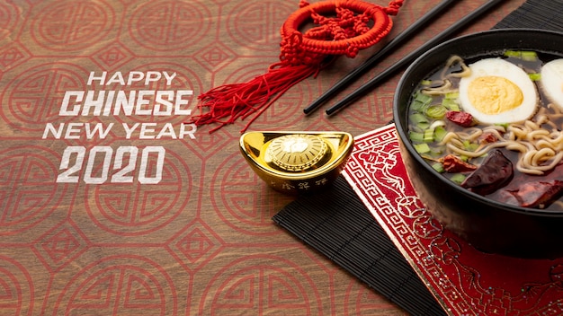 PSD beautiful chinese new year concept