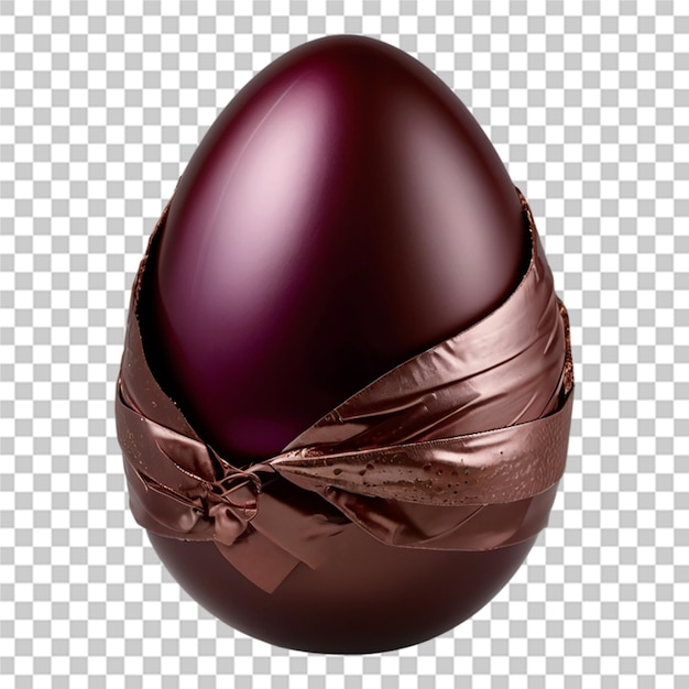 Beautiful chocolate egg wrapped foil transparent background
