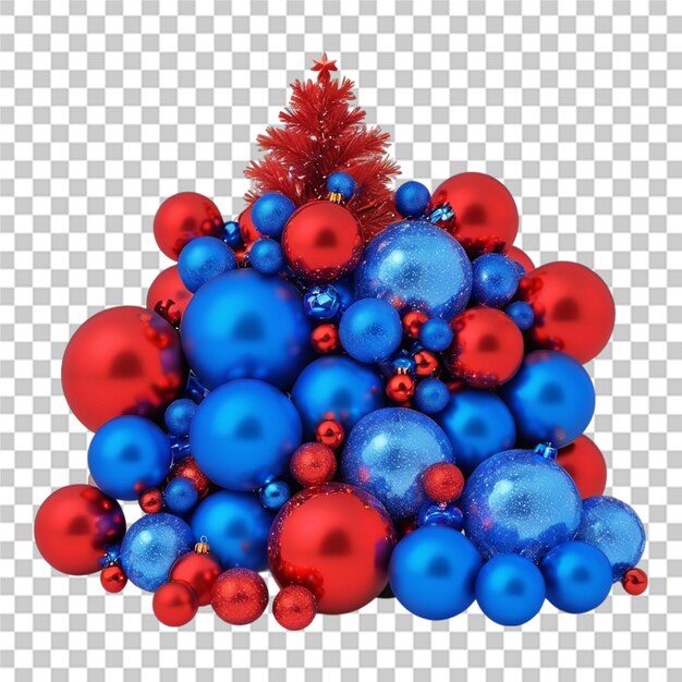 PSD beautiful christmas ball shiny mountain pile transparent background