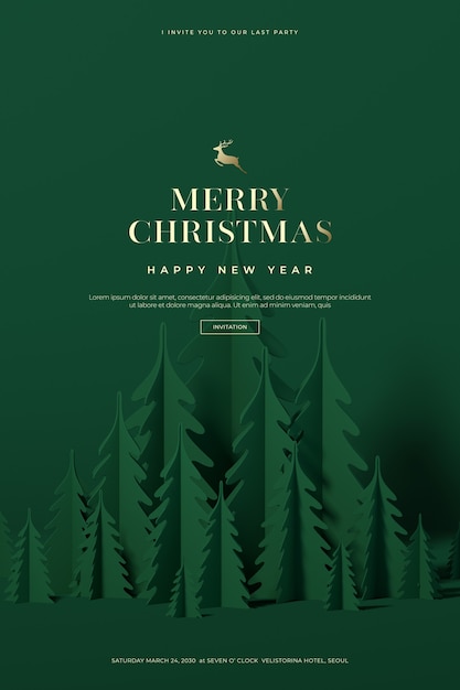 Beautiful Christmas and Happy New Year Card