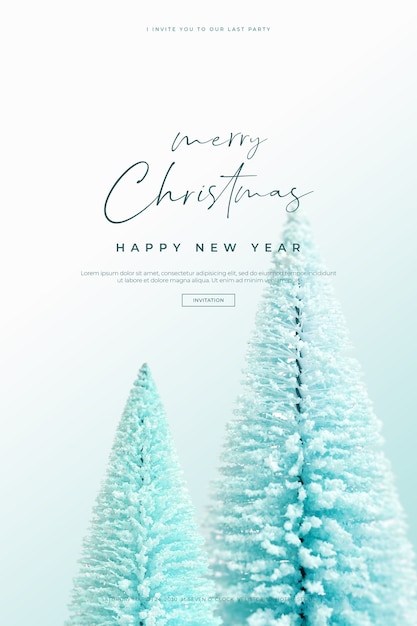 PSD beautiful christmas and happy new year card